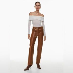 Wilfred The Melina™ Aritzia Vegan Leather Pants in Cognac. Size 4